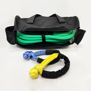  Car Recovery Tow Rope Green Color with 2 pack soft shackle Set