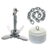 Marine Mooring Anchor Kit Folding Aluminium Steel Dock Anchor and Rope Line