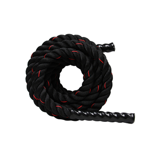 Battle Rop 9 m Gym Exercise Rope Black Nylon 38 mm for Fitness Battle Power Training