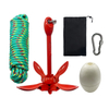 Marine Anchor Kit Folding Aluminium Steel Mooring Dock Anchor and Rope Line