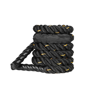 Power Training 9 m Gym Exercise Rope Black Nylon Battle Rope 38 mm for Fitness Battle Training
