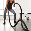 Power Training 9 m Gym Exercise Rope Black Nylon Battle Rope 38 mm for Fitness Battle Training